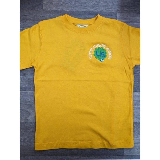 Upton Infant School - PE T-shirt Red/Yellow/Blue